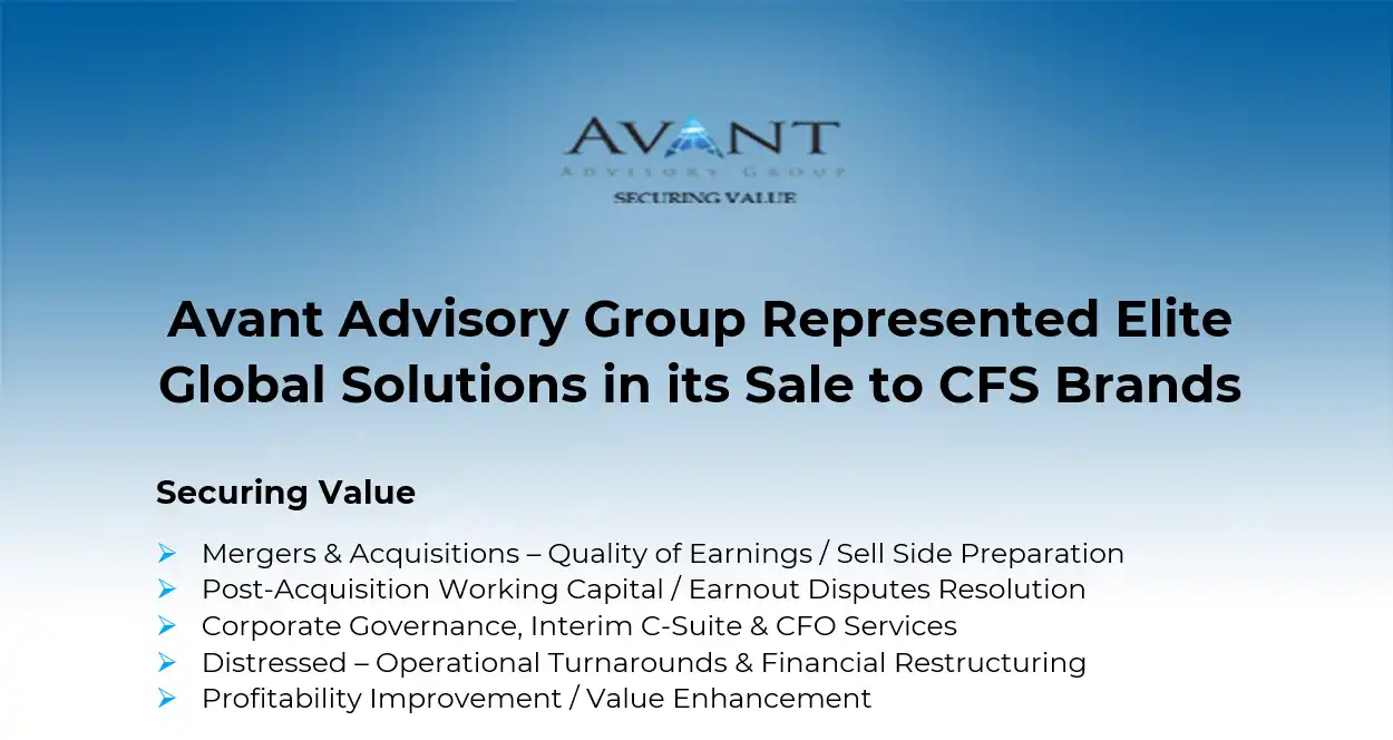 Avant® – Elite Global Solutions Transaction Announcement