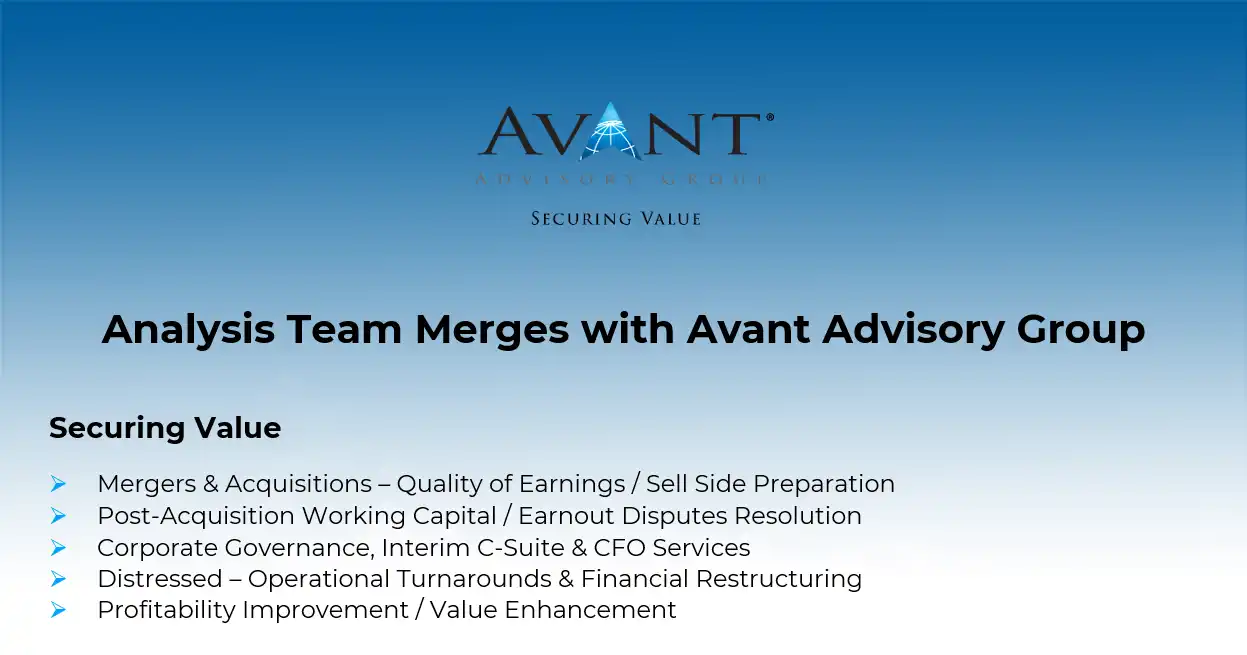 Avant® – Analysis Team Merger Announcement